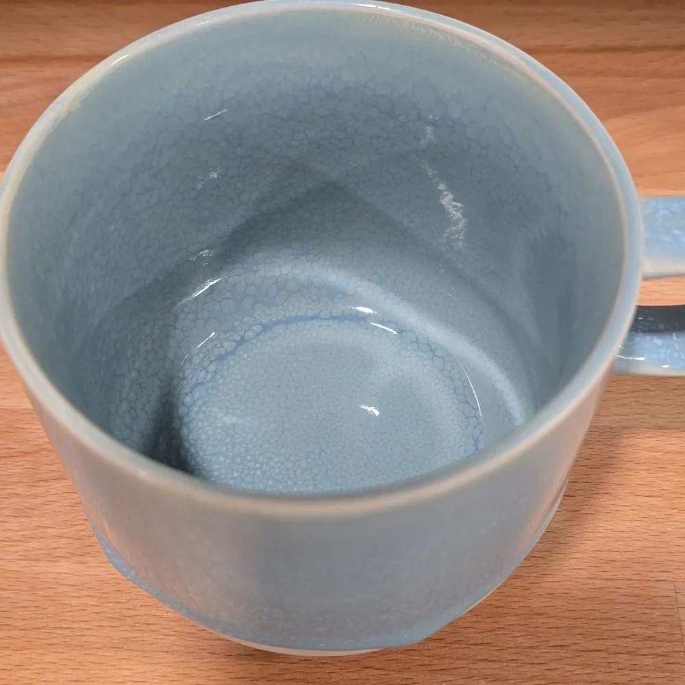 West Elm Blue Ceramic Drip Glaze Mug